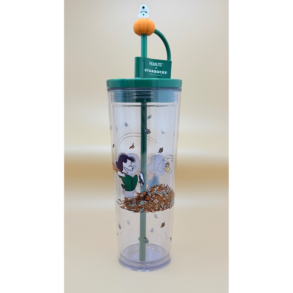 Starbucks Peanuts Snoopy Pumpkin 24oz Cold Cup Tumbler Fall 2023 New